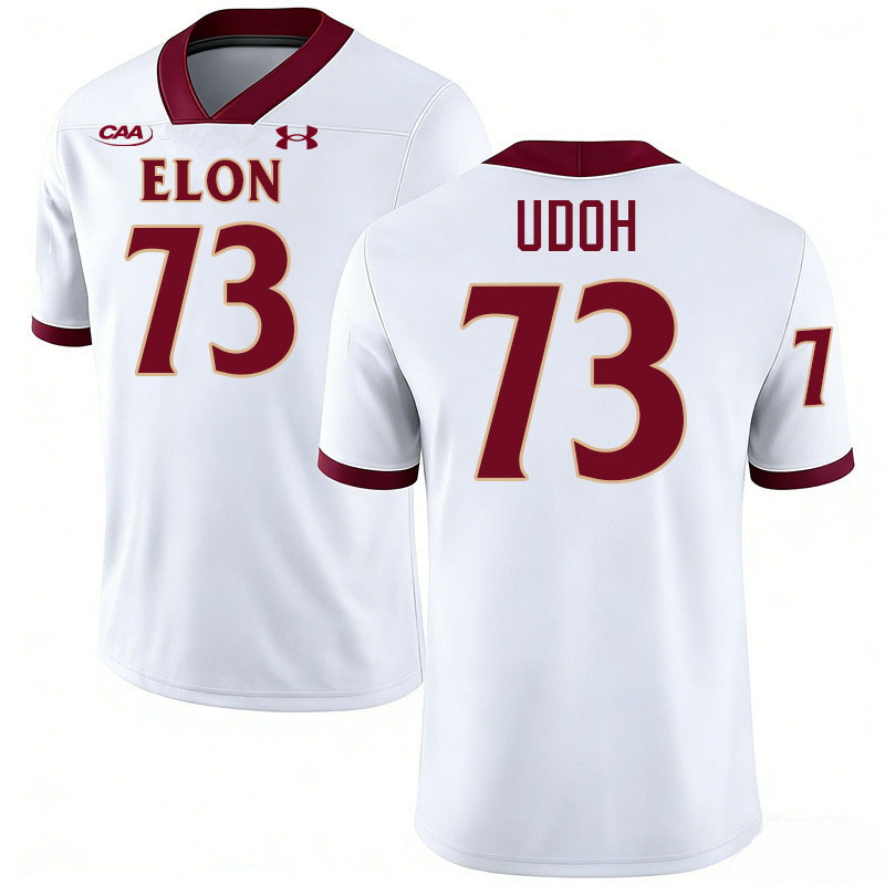 Elon Phoenix #73 Oli Udoh College Football Jerseys,Uniforms-White